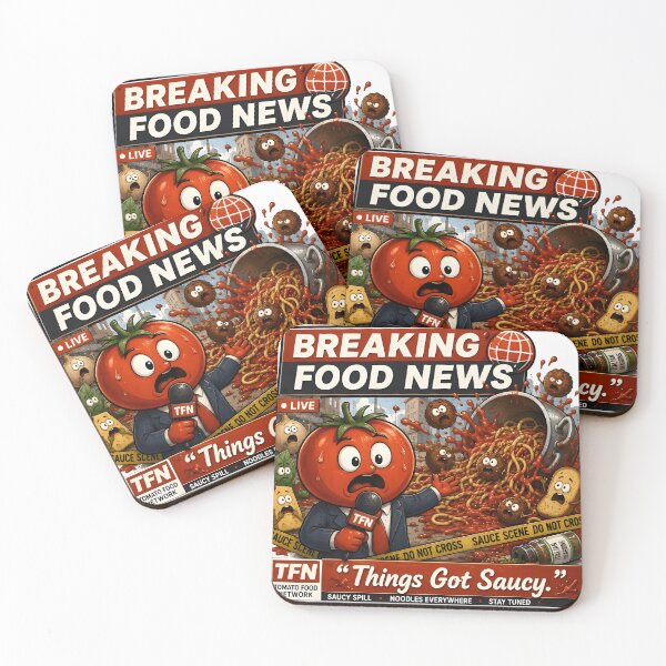 Item preview, Tomato News Reporter – Things Got Saucy Funny Spaghetti Food News Design designed and sold by Snackwear Apparel.