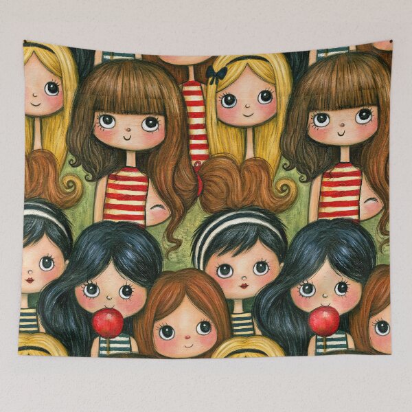 Item preview, Whimsical Girl and Ladybug Garden Pattern designed and sold by Piotrek0001.