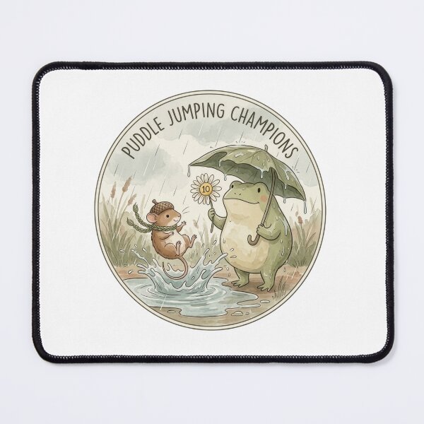 Item preview, Puddle Jumping Champions Frog and Mouse designed and sold by badbar.