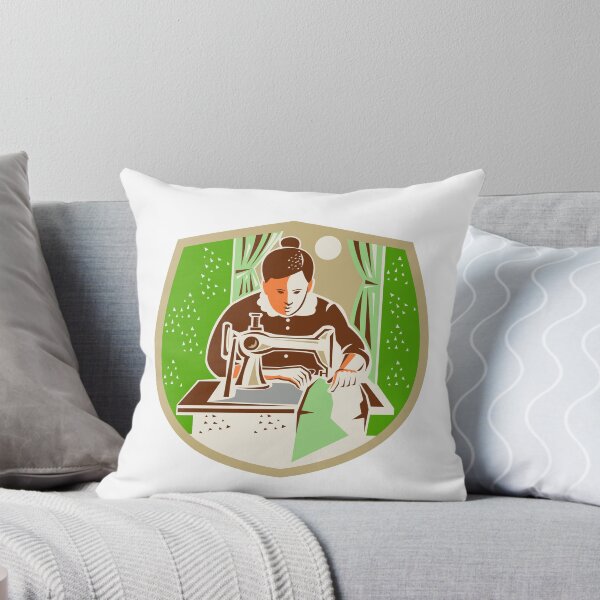 Item preview, Seamstress Dressmaker Sewing Shield Retro designed and sold by patrimonio.
