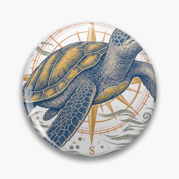Item preview, Ocean Vagabond Loggerhead Turtle Vintage Woodcut T-Shirt Design designed and sold by KIDEnia.