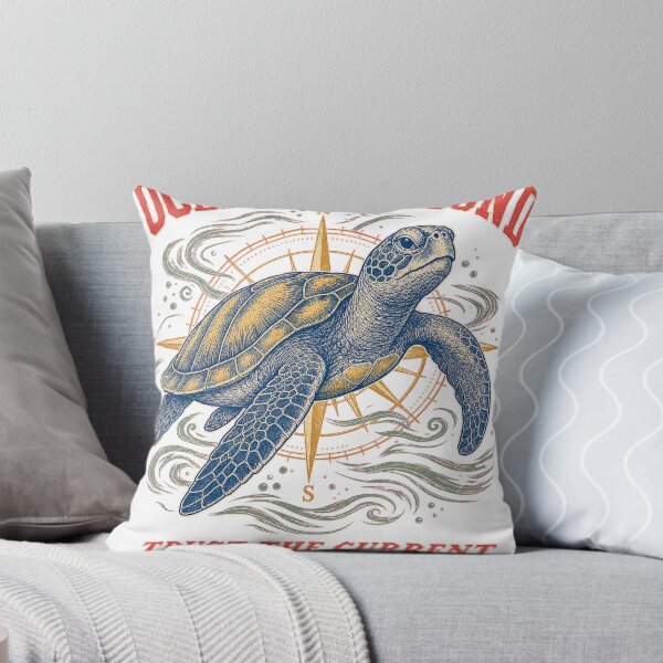 Item preview, Ocean Vagabond Loggerhead Turtle Vintage Woodcut T-Shirt Design designed and sold by KIDEnia.