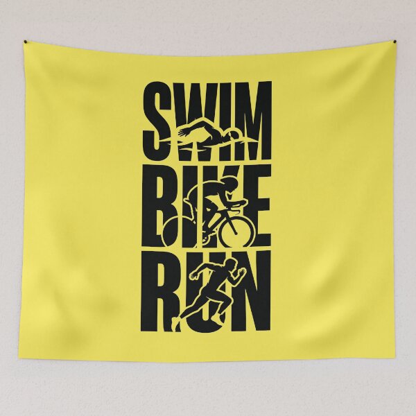 Item preview, Bold Swim Bike Run Endurance Sports Typography designed and sold by ButtonUpArt.