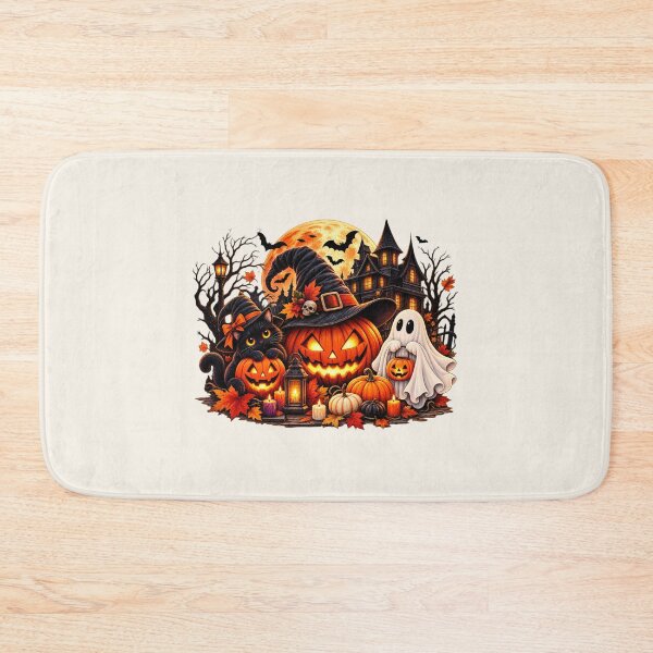 Item preview, Halloween Cat Lover Gift Spooky Pumpkin Scene designed and sold by Corvoria.