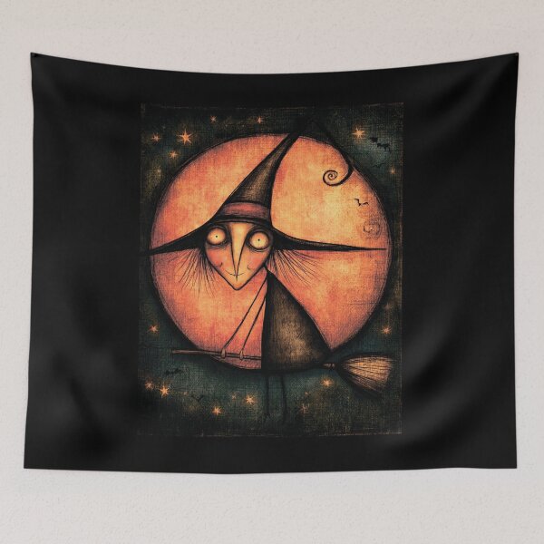 Item preview, Witch on a broomstick. Halloween. designed and sold by MagelliShop.