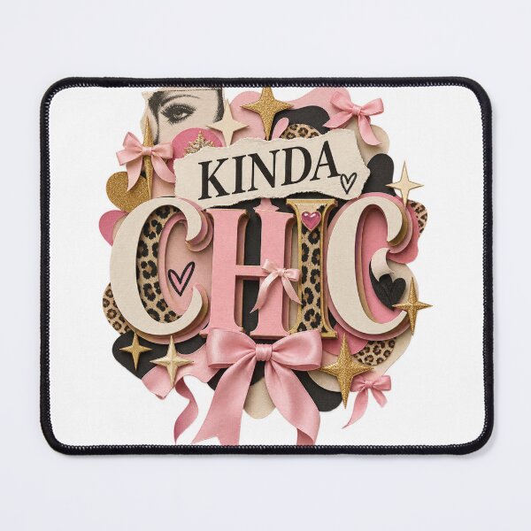 Item preview, Kinda Chic Coquette Pink Papercraft Typography designed and sold by Promoffy.