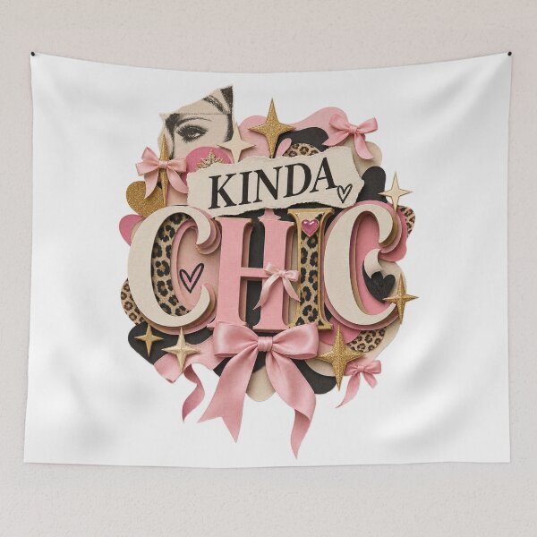 Item preview, Kinda Chic Coquette Pink Papercraft Typography designed and sold by Markloom.co.