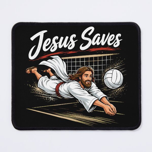 Item preview, Jesus Saves Funny Volleyball Player designed and sold by WemmaW.