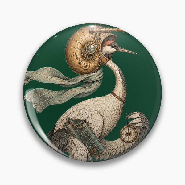 Item preview, Slow Thoughts Fly Far Vintage Steampunk Crane designed and sold by SVox.
