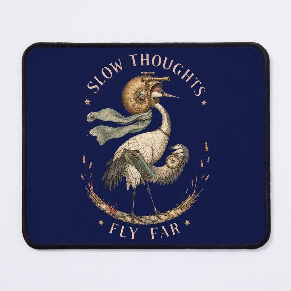 Item preview, Slow Thoughts Fly Far Vintage Steampunk Crane designed and sold by SVox.