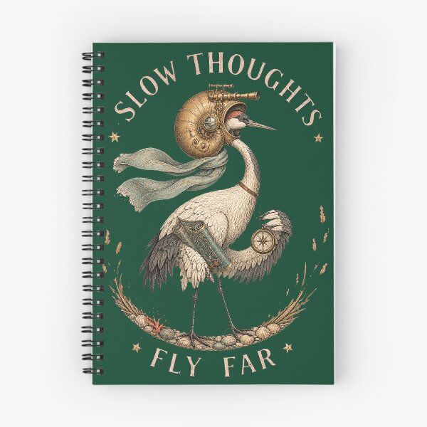 Item preview, Slow Thoughts Fly Far Vintage Steampunk Crane designed and sold by SVox.