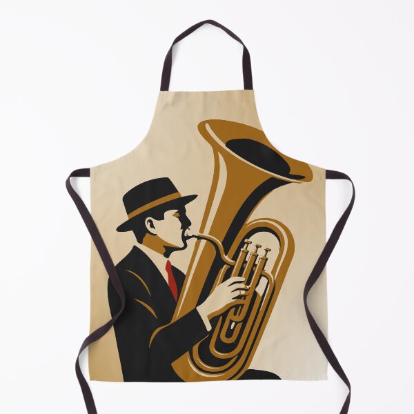 Item preview, The Tuba Player | Vintage Jazz Music Art | Brass Musician Decor | Retro Art Deco Tuba Print designed and sold by Studio pod Burom.