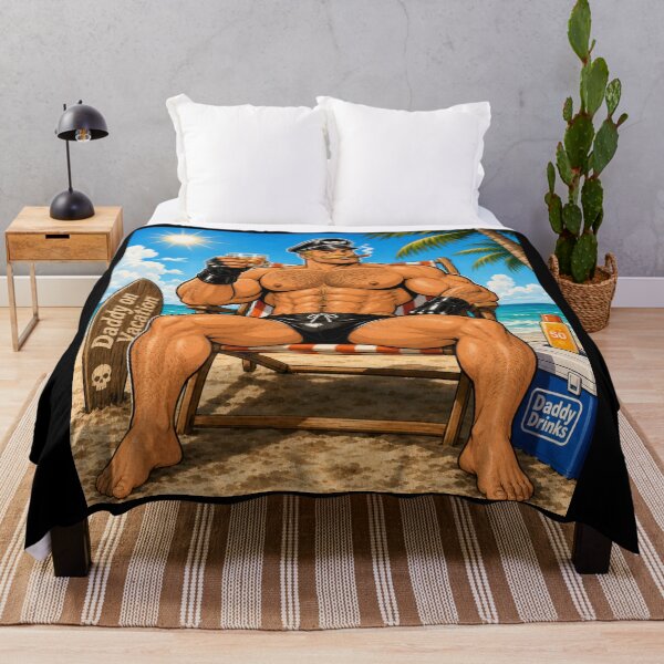 Item preview, Queer Leather Daddy Beach Vacation Scene designed and sold by BearLoveDesign.