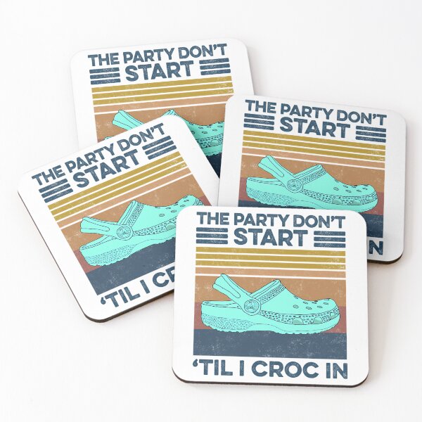 Item preview, The Party Don'T Start 'Til I Croc In Retro Style designed and sold by gillet-teanja.