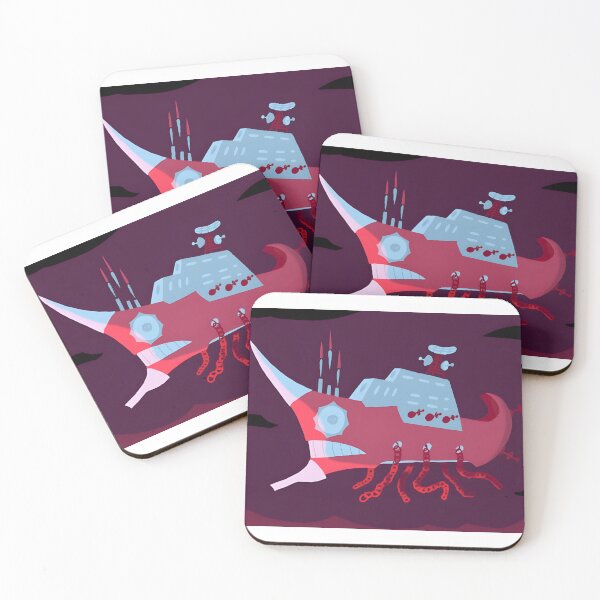 Item preview, Futuristic Red Submarine with Tentacle Propulsion designed and sold by J-Mindful.