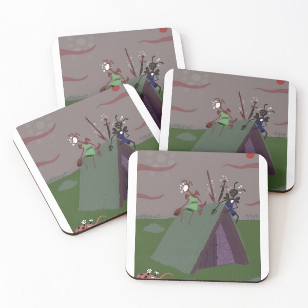 Item preview, Surreal Ant Creatures Near Thatched Hut designed and sold by J-Mindful.