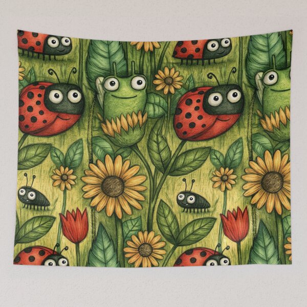 Item preview, Bright Sunflowers and Ladybug Garden Art designed and sold by Piotrek0001.