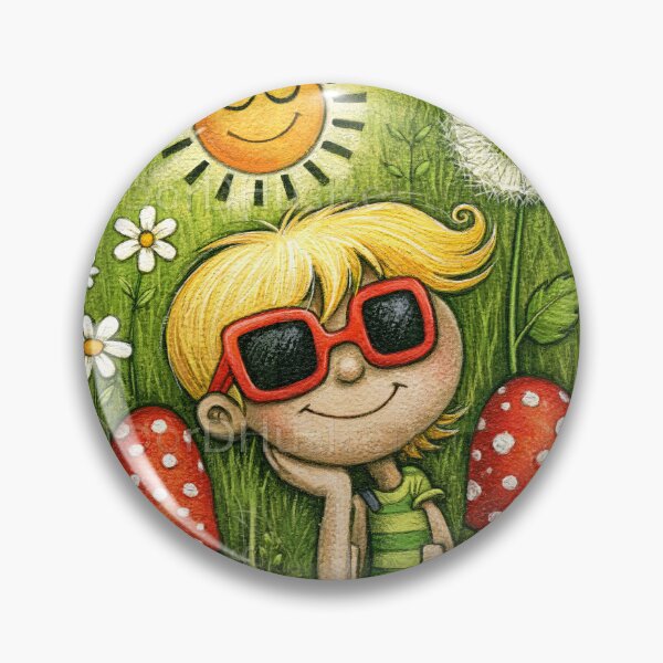 Item preview, Sunny Meadow and Smiling Daisy Illustration designed and sold by Piotrek0001.