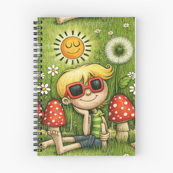 Item preview, Sunny Meadow and Smiling Daisy Illustration designed and sold by Piotrek0001.