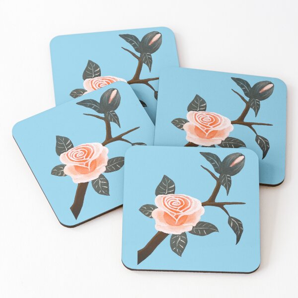 Item preview, Rose Branch - Sky Blue BG designed and sold by lavenderXblue.