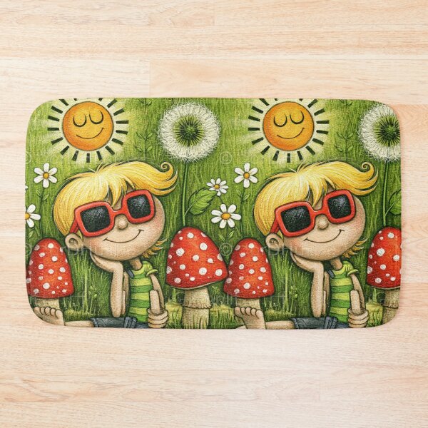 Item preview, Sunny Meadow and Smiling Daisy Illustration designed and sold by Piotrek0001.