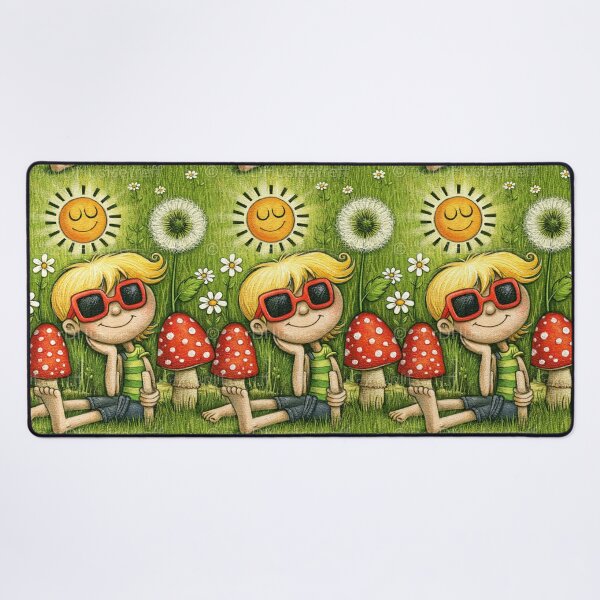 Item preview, Sunny Meadow and Smiling Daisy Illustration designed and sold by Piotrek0001.