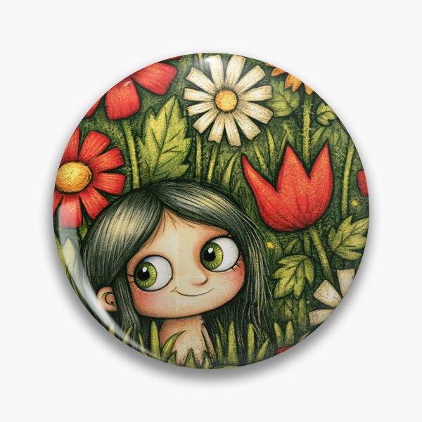 Item preview, Red Poppy Garden Whimsical Floral Art designed and sold by Piotrek0001.