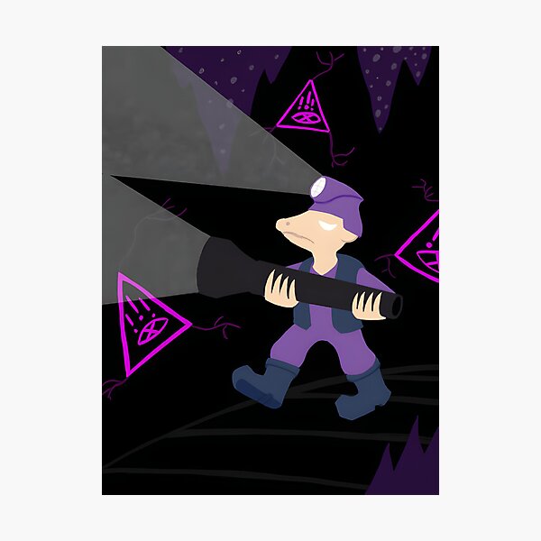 Item preview, Cartoon Lizard Character with Purple Bird designed and sold by J-Mindful.