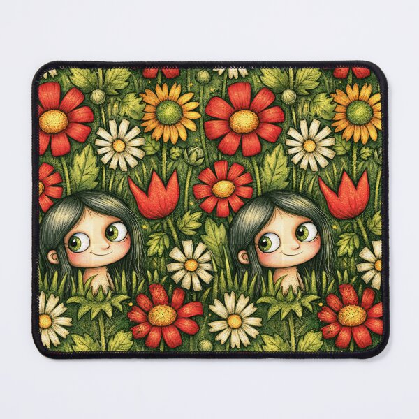 Item preview, Red Poppy Garden Whimsical Floral Art designed and sold by Piotrek0001.