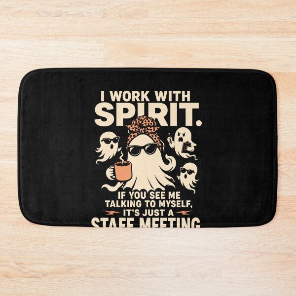 Item preview, I Work With Spirit Staff Meeting – Funny Ghost Halloween Office Humor Design designed and sold by PosiMCreations.