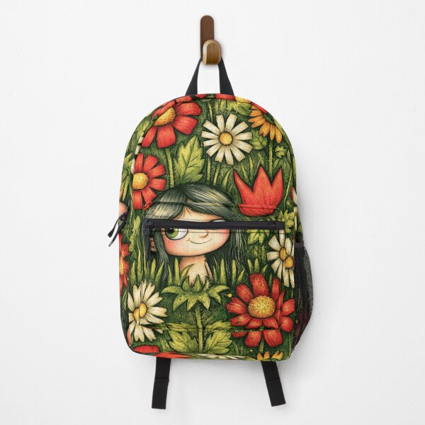 Item preview, Red Poppy Garden Whimsical Floral Art designed and sold by Piotrek0001.