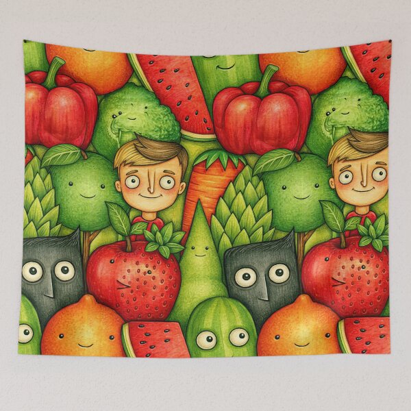 Item preview, Fruit and Veggie Friends Garden Party Art designed and sold by Piotrek0001.
