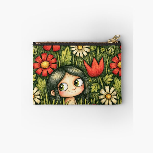 Item preview, Red Poppy Garden Whimsical Floral Art designed and sold by Piotrek0001.