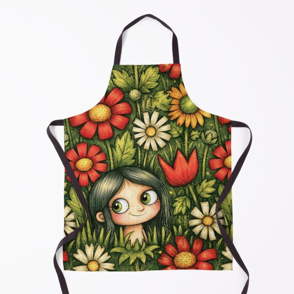 Item preview, Red Poppy Garden Whimsical Floral Art designed and sold by Piotrek0001.