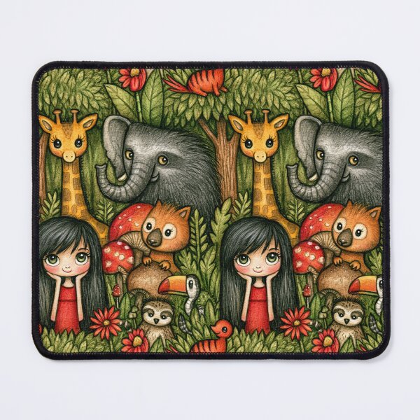 Item preview, Jungle Safari Elephant and Giraffe Art designed and sold by Piotrek0001.