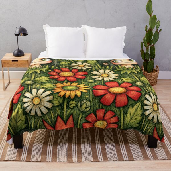 Item preview, Red Poppy Garden Whimsical Floral Art designed and sold by Piotrek0001.