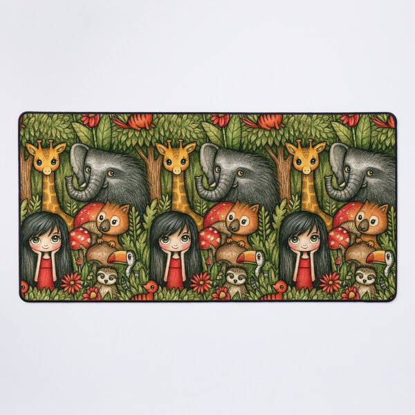 Item preview, Jungle Safari Elephant and Giraffe Art designed and sold by Piotrek0001.