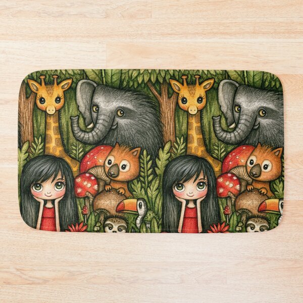 Item preview, Jungle Safari Elephant and Giraffe Art designed and sold by Piotrek0001.