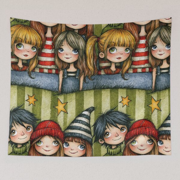 Item preview, Happy Kids Gathering Whimsical Pattern Art designed and sold by Piotrek0001.