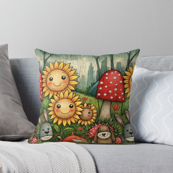 Item preview, Autumn Garden Sunflower and Mushroom Art designed and sold by Piotrek0001.