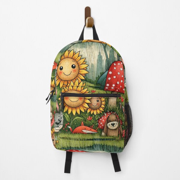 Item preview, Autumn Garden Sunflower and Mushroom Art designed and sold by Piotrek0001.