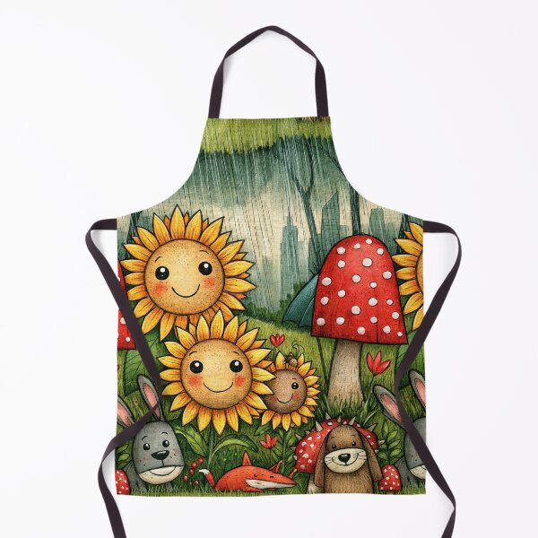 Item preview, Autumn Garden Sunflower and Mushroom Art designed and sold by Piotrek0001.