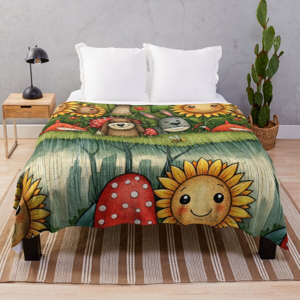 Item preview, Autumn Garden Sunflower and Mushroom Art designed and sold by Piotrek0001.