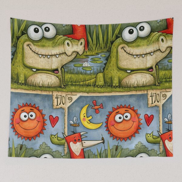 Item preview, Friendly Fox and Alligator Forest Tale designed and sold by Piotrek0001.