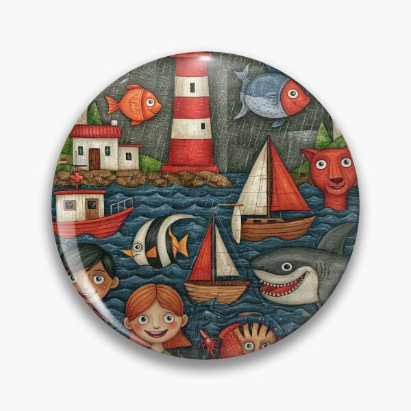Item preview, Nautical Checkered Ocean and Sea Life Art designed and sold by Piotrek0001.