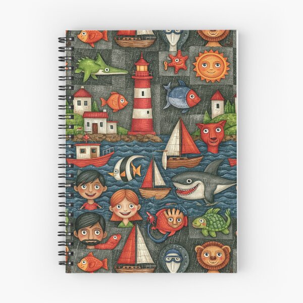 Item preview, Nautical Checkered Ocean and Sea Life Art designed and sold by Piotrek0001.