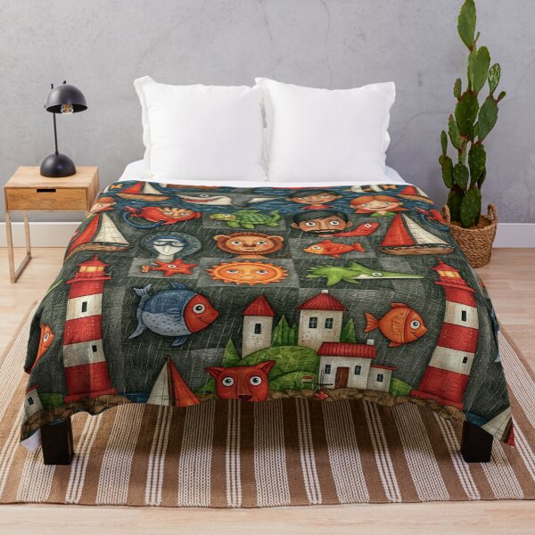 Item preview, Nautical Checkered Ocean and Sea Life Art designed and sold by Piotrek0001.