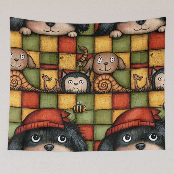Item preview, Playful Pets and Snail Checkered Mosaic designed and sold by Piotrek0001.