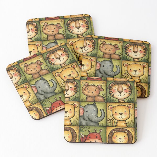 Item preview, Square Animal Portraits Wildlife Grid Art designed and sold by Piotrek0001.