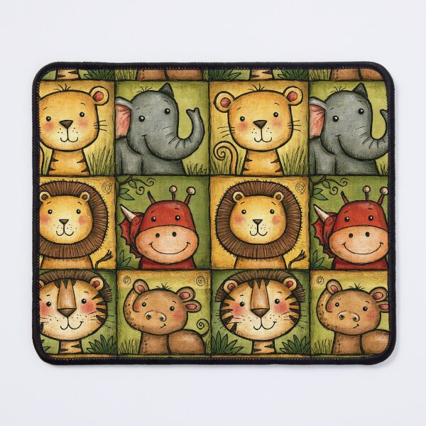 Item preview, Square Animal Portraits Wildlife Grid Art designed and sold by Piotrek0001.